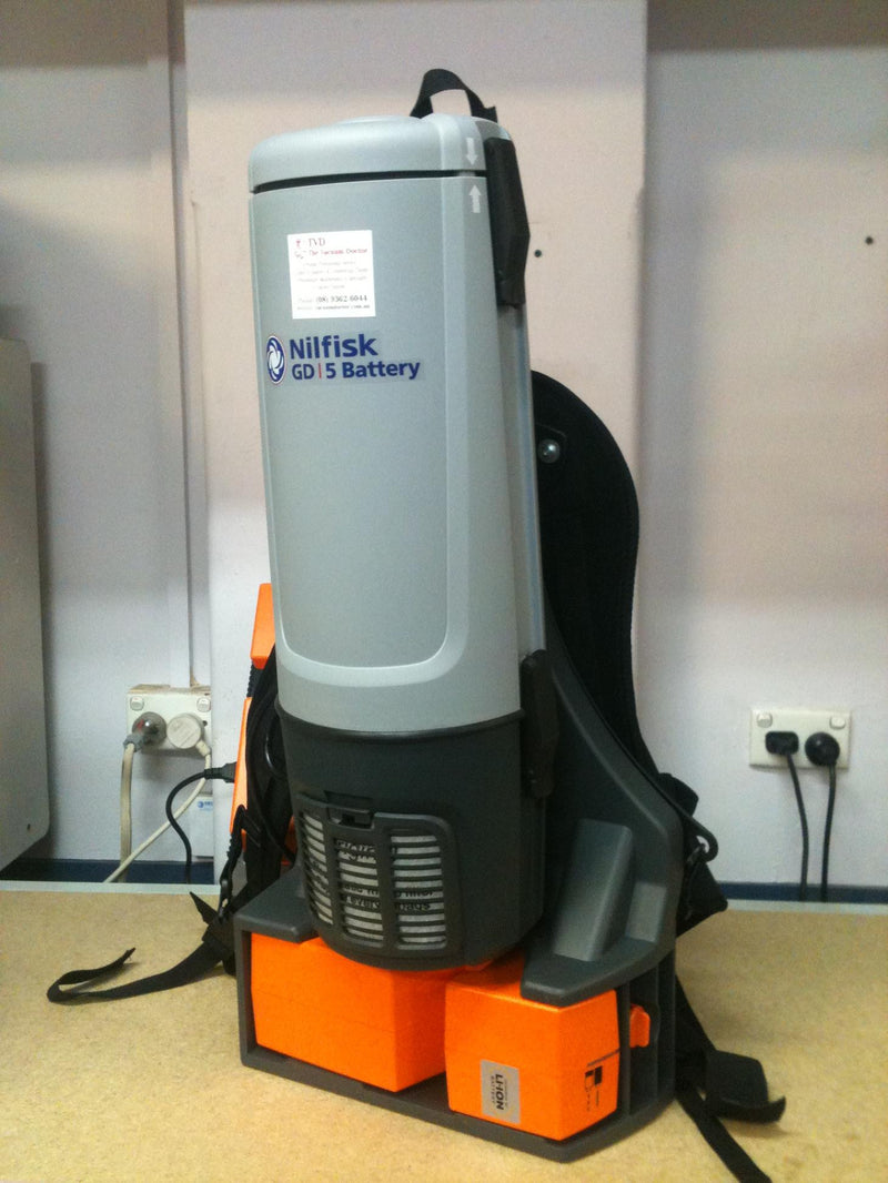 Nilfisk GD5 Lithium Ion Battery Powered Two Speed Backpack Vacuum Cleaner - TVD The Vacuum Doctor