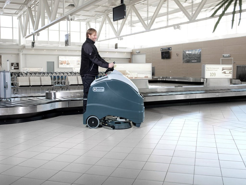 Nilfisk SC1500 X20D Battery Operated Stand-On Automatic Floor Scrubber Drier - TVD The Vacuum Doctor