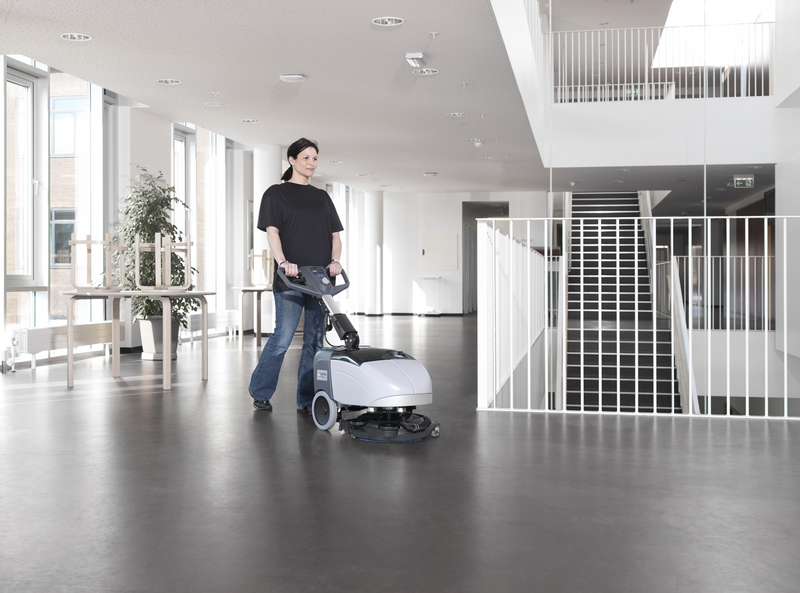 Nilfisk SC351 Portable Battery Powered Versatile Floor Scrubber Drier With Swivel Deck - The Vacuum Doctor