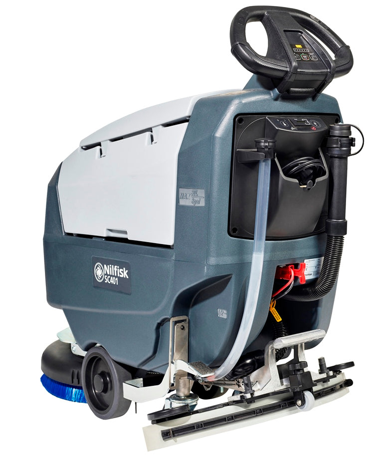 Nilfisk SC401 43B Battery Operated Automatic Floor Scrubber Drier Complete With Batteries - TVD The Vacuum Doctor