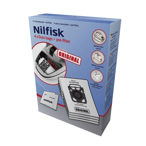 Nilfisk Extreme and GM200 to GM500 King and Elite Self Closing Synthetic Dustbags - TVD The Vacuum Doctor
