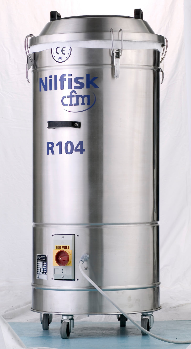 NilfiskCFM R104 V ANZ Config Packaging And Trim 3 Phase White Line Industrial Vacuum Cleaner - No Hose Kit - Special Order Only