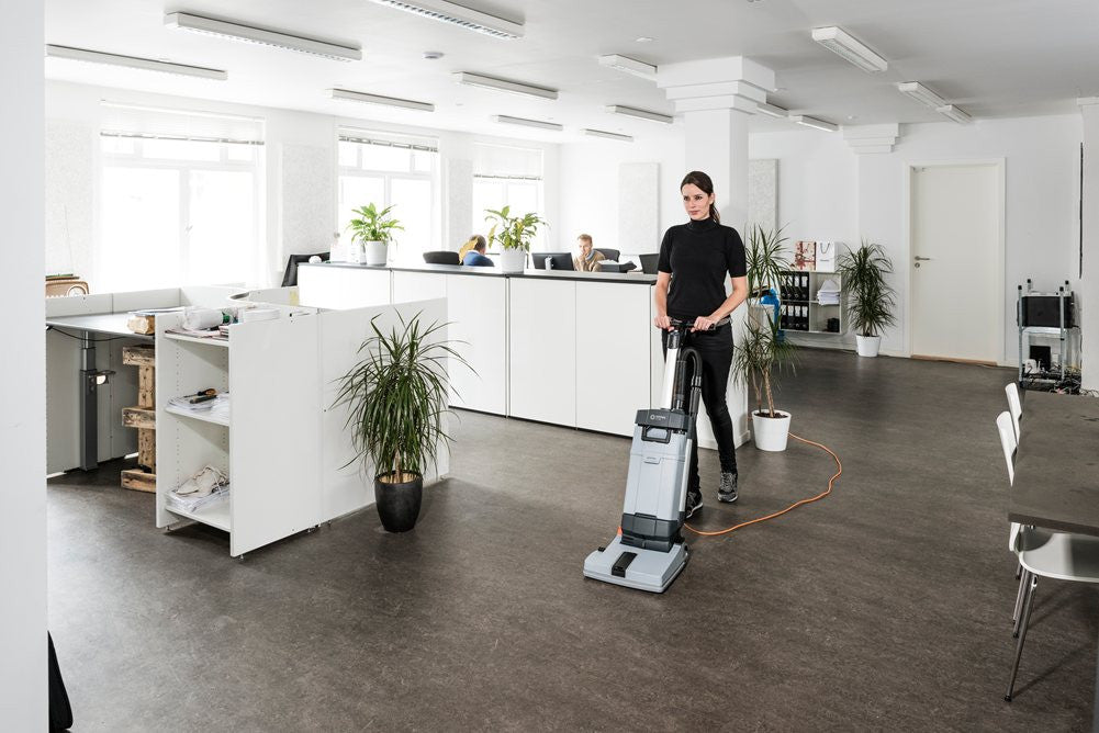 Nilfisk SC100 Compact Upright Floor Scrubber Package For Cool Cafes And Small Bars! - TVD The Vacuum Doctor