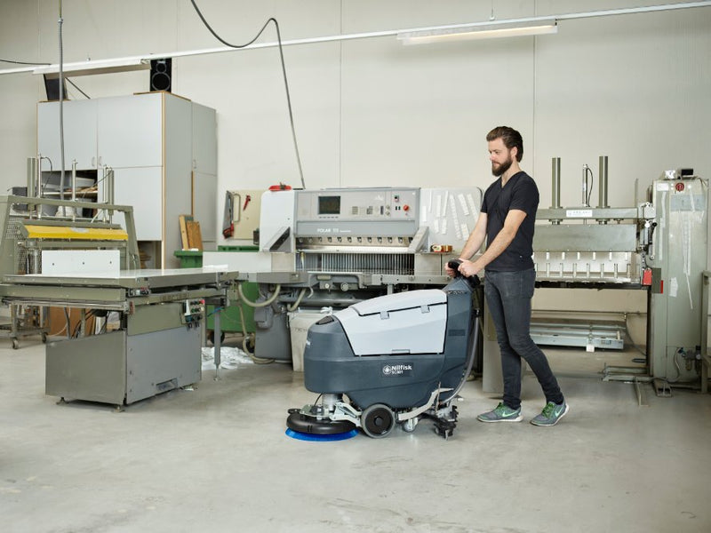 Nilfisk SC401 43B Battery Operated Automatic Floor Scrubber Drier Complete With Batteries - TVD The Vacuum Doctor