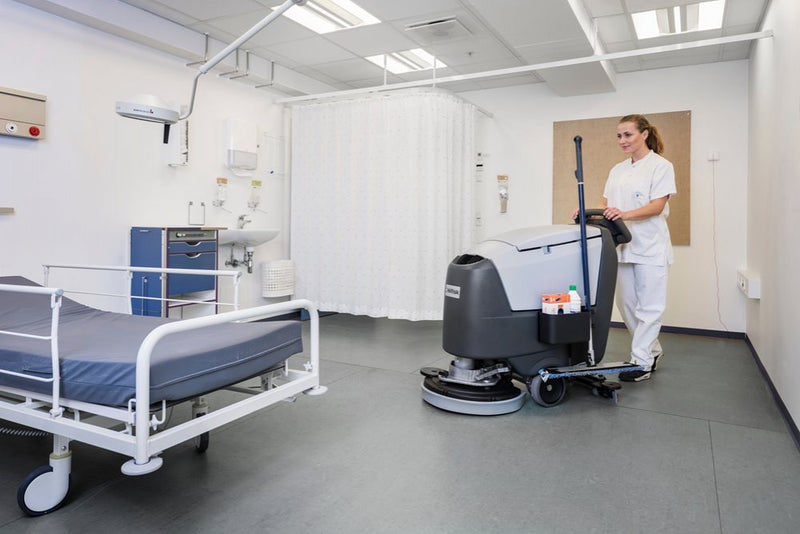 Nilfisk SC500 Battery Operated Walk Behind Automatic Floor Scrubber Drier - TVD The Vacuum Doctor