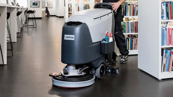 Nilfisk SC500 Battery Walk Behind Automatic Floor Scrubber Basic Package - TVD The Vacuum Doctor