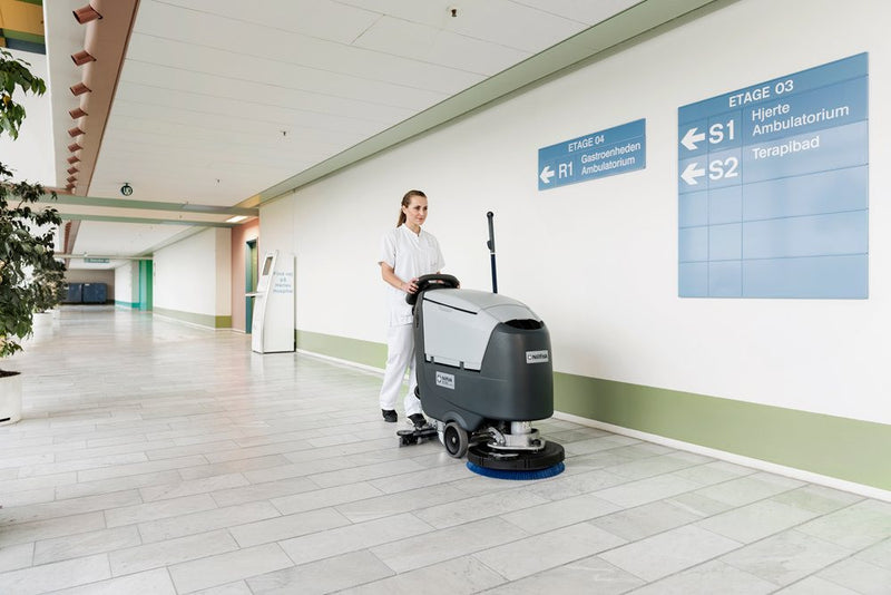 Nilfisk SC500 Battery Operated Walk Behind Automatic Floor Scrubber Drier - TVD The Vacuum Doctor