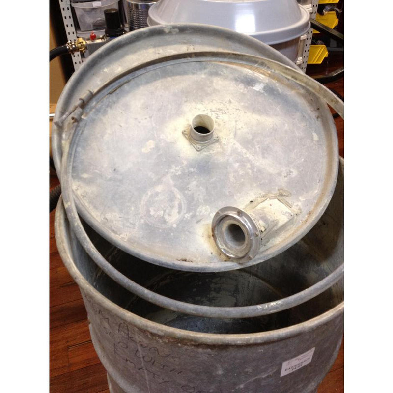 205 Litre Galvanised Steel Separator Complete With Lid On Wheels INFORMATION ONLY - TVD The Vacuum Doctor