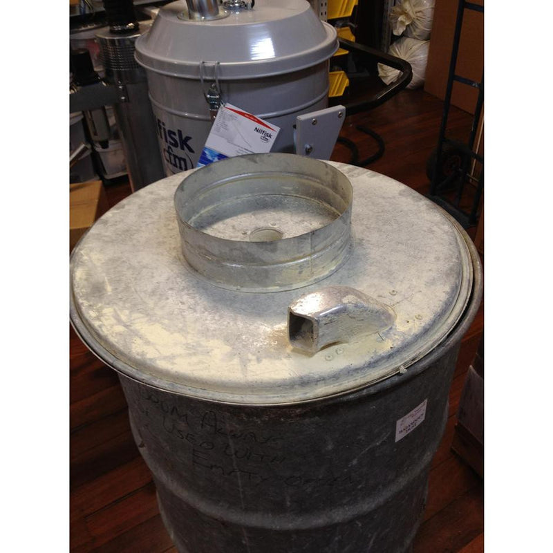 205 Litre Galvanised Steel Separator Complete With Lid On Wheels INFORMATION ONLY - TVD The Vacuum Doctor