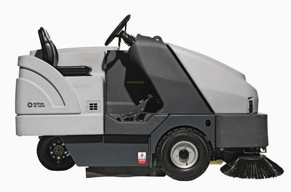 Nilfisk SR1601 B Battery Powered Rider Sweeper COMPLETE With Batteries and Charger! - TVD The Vacuum Doctor