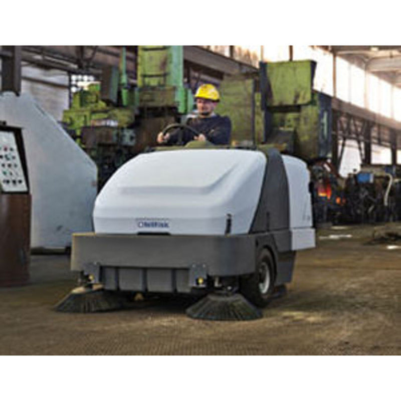 Nilfisk SR1601 B Battery Powered Rider Sweeper COMPLETE With Batteries and Charger! - TVD The Vacuum Doctor