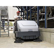 Nilfisk SR1601 B Battery Powered Rider Sweeper COMPLETE With Batteries and Charger! - TVD The Vacuum Doctor