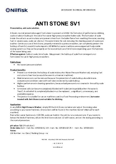 Gerni Hot Water Pressure Washer SV1 Anti-Stone Preventive Agent To Inhibit Formation Of Scale - TVD The Vacuum Doctor