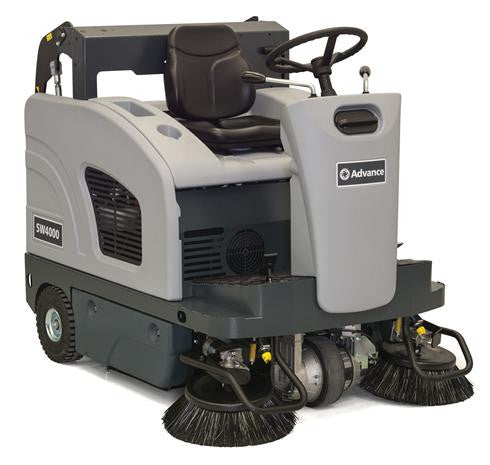 Nilfisk-Advance SW4000 LPG Powered Rider Sweeper With Hydraulic Dump Hopper - TVD The Vacuum Doctor