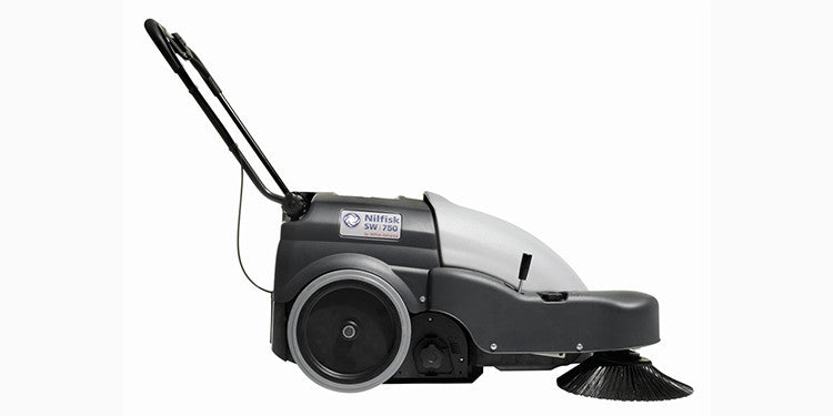 Nilfisk SW750 Walk Behind Battery Operated Sweeper With On-board Charger - TVD The Vacuum Doctor