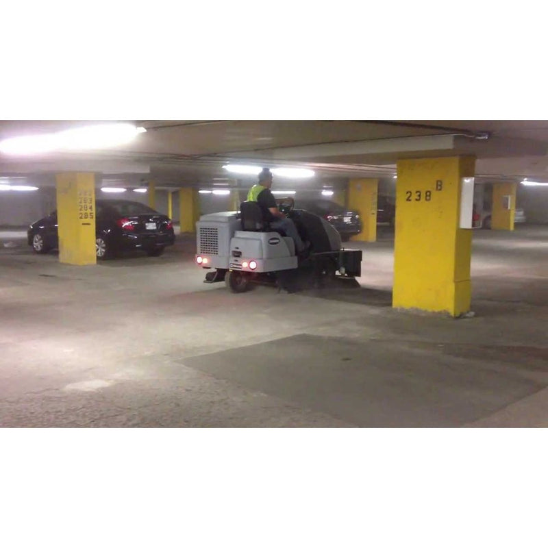 Nilfisk SW8000 165 4 Cylinder GM Vortex LPG Powered Rider Sweeper One Side Broom - TVD The Vacuum Doctor