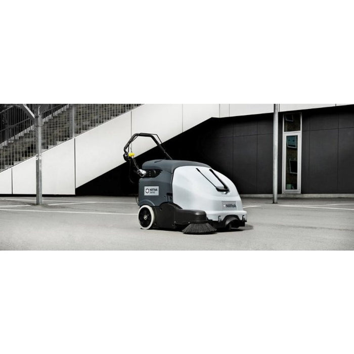 Nilfisk SW900 Walk Behind Battery Sweeper With On-board Charger - TVD The Vacuum Doctor