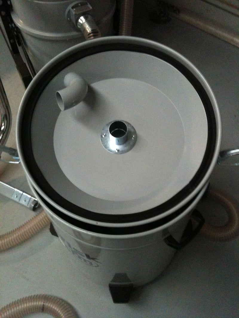 NilfiskCFM 100 Litre Painted Separator Complete With Lid and Clips On Wheels - TVD The Vacuum Doctor