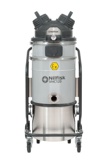 Nilfisk VHC120 Z1 EXA ATEX Approved For Zone 1 Compressed Air Powered Vacuum Cleaner For Use When Electricity Is Not Allowed - No Hose Kit - Special Order Only