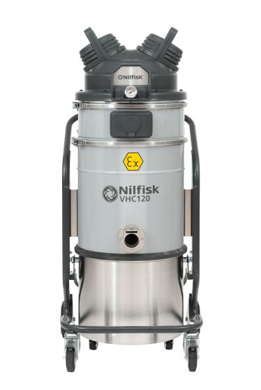 Nilfisk VHC120 Z1 EXA ATEX Approved For Zone 1 Compressed Air Powered Vacuum Cleaner For Use When Electricity Is Not Allowed