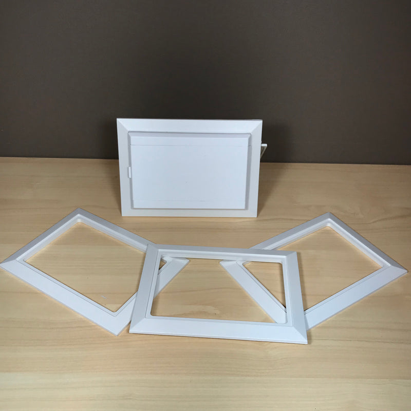 White Surround For Domestic Ducted Vacuum Flapvalve Neatens Up The Joint To The Wall