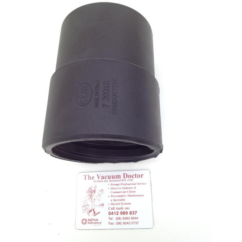 NilfiskCFM Industrial Vacuum Cleaner 70mm Antistatic Black Rubber Hose Cuff - TVD The Vacuum Doctor